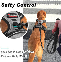 BARKBAY No Pull Dog Harness Large Step in Reflective Dog Harness with Front Clip and Easy Control Handle for Walking Training Running(Flint Gray,L)