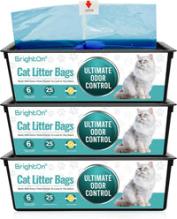 BrightOn, 75 Litter Bag Refill Bags for Genie Easy Roll Litter Bin, Ultimate Odor Control, - Lemon 75 Bags
