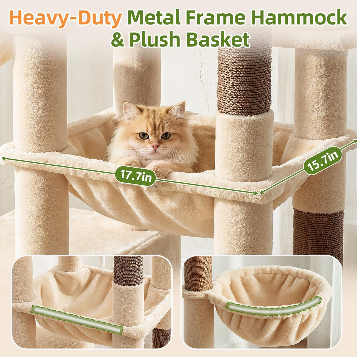 Globlazer F70 Pro Heavy Duty Cat Tree Tower for Indoor Cats Large - Beige / L - image 4
