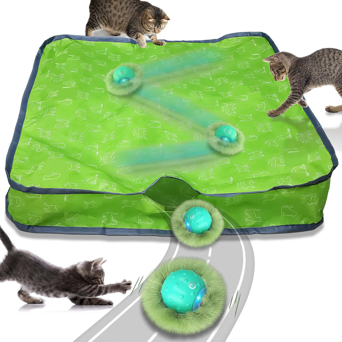 Waaiio Interactive Cat Toys for Indoor Cats - green