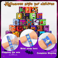 LUYI Halloween slap bracelets bulk pack with ghost, pumpkin, bat and witch designs - view 7