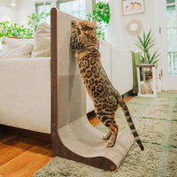 Necoichi Cardboard Cat Scratcher Wall for Indoor Cats - Large 33.5" / Wall(Dark Cherry)