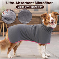Microfiber Dog Bathrobe, Super Absorbent Dog Drying Coat – Essentials for Dogs - Pink / X-Large - image 4