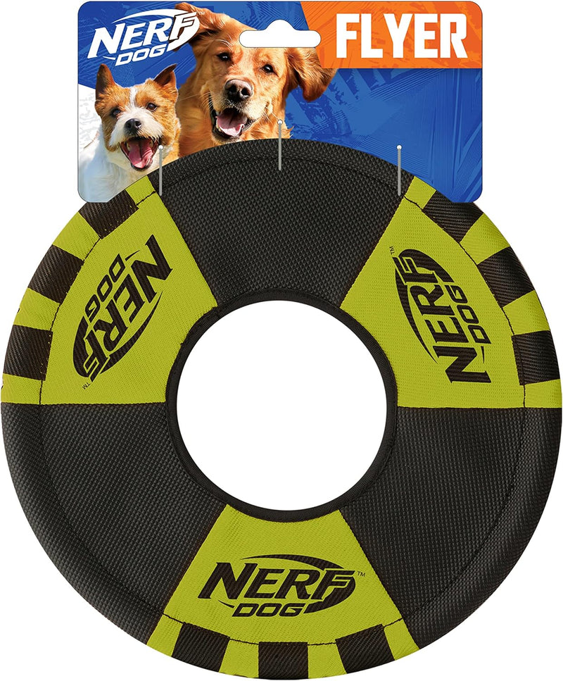 Nerf Dog Trackshot Toss and Tug Ring Dog Toy, Lightweight - Green / Medium to Large / Single