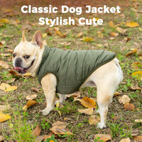 Fleece Lined Dog Jacket for Small Dogs, Winter Dog Coat - Green / Medium - image 2