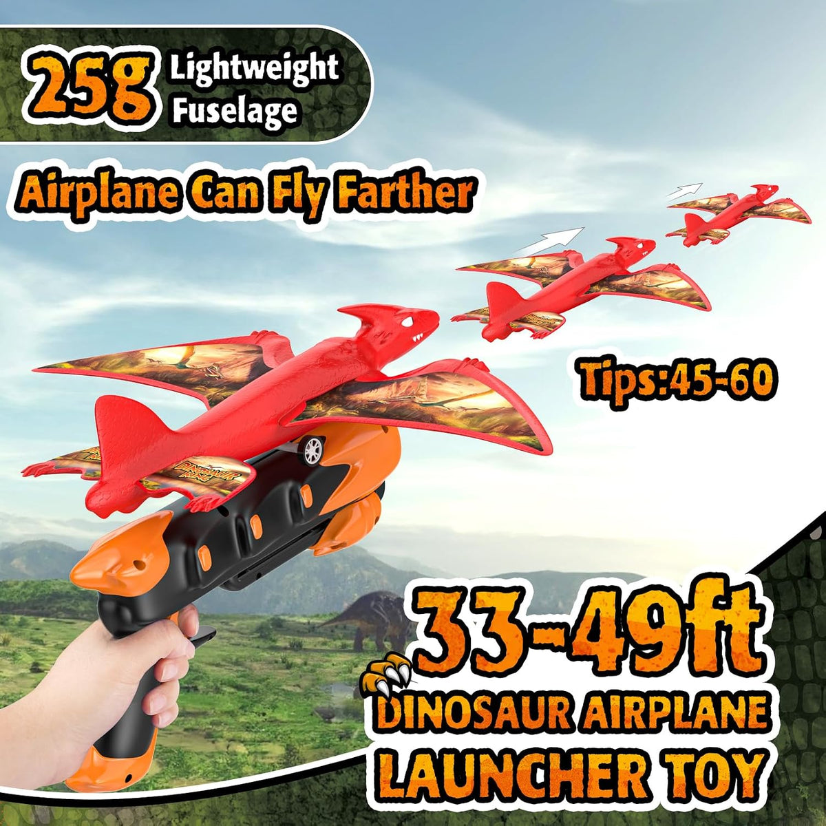 Aiencsai Airplane Launcher Toy - Red&green&orange - image 3