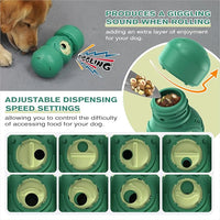 KADTC Dog Treat Dispener Toys Rolling Giggling Indestructible Puzzle Feeder Toy Adjustable Food Dispensing Speed for Medium/Large Aggressive Chewers Breed