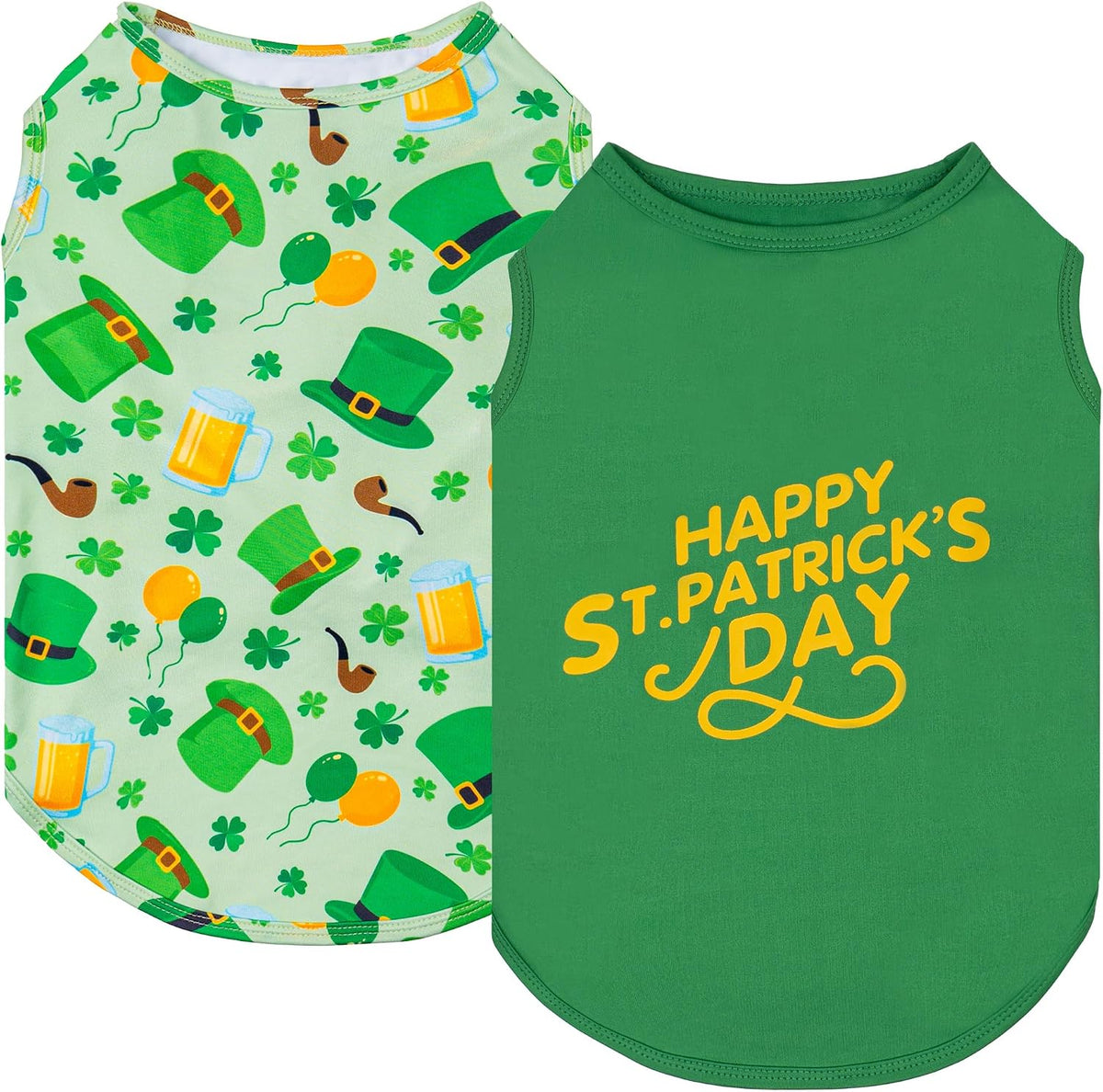 KYEESE 2Pack Dog Shirts for Medium Large Dogs Breathable Mesh Tank Top – Essentials for Dogs - X-Large (18-24lbs) / 7# 2Pack (St. Patrick's Day)