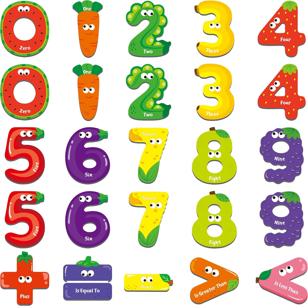 Large Size Magnetic Letters - Numbers + Math Symbols