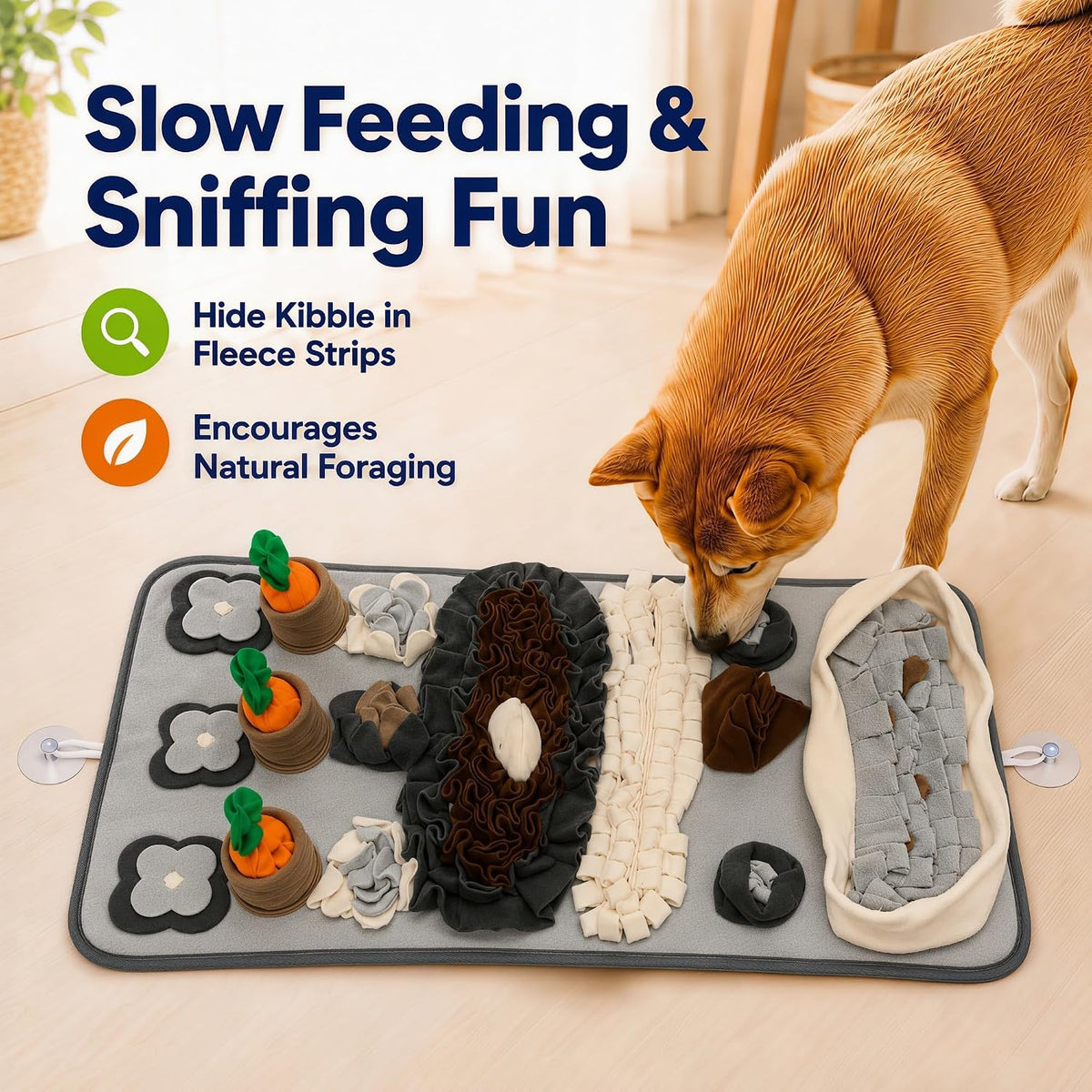 Snuffle Mat for Dogs, Extra Large 32'' x 20'' - Gray-Black - image 3