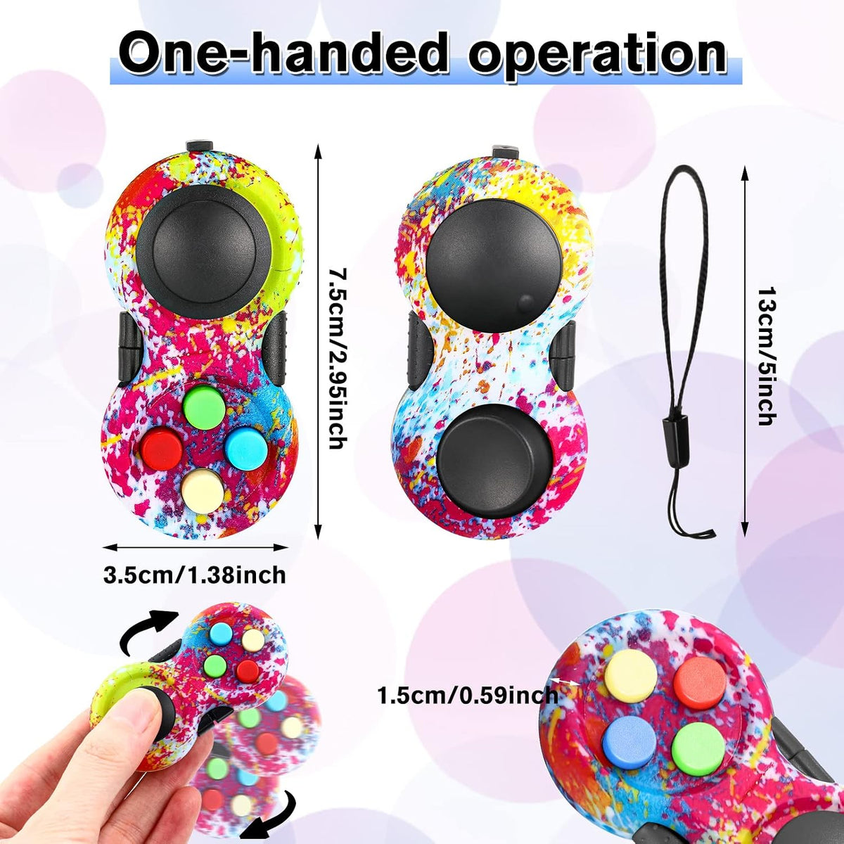 Civaner fidget controller clicker pads, 12 small game pad toys in mixed colors - view 3