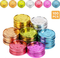 Mczxon caught being good coins, 100 colorful plastic reward tokens with a small slotted jar - view 3