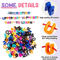 Wesiti alphabet lacing beads with uppercase and lowercase letters, ropes and buckets - view 14