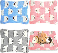 Jetec 3 Pcs Guinea Pig Beds, Fleece Small Animal Mats - Fleece / Bear / Light Pink