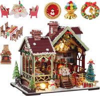 OZJAY Warm Christmas Lodge miniature house kit for adults with LED lights - view 3