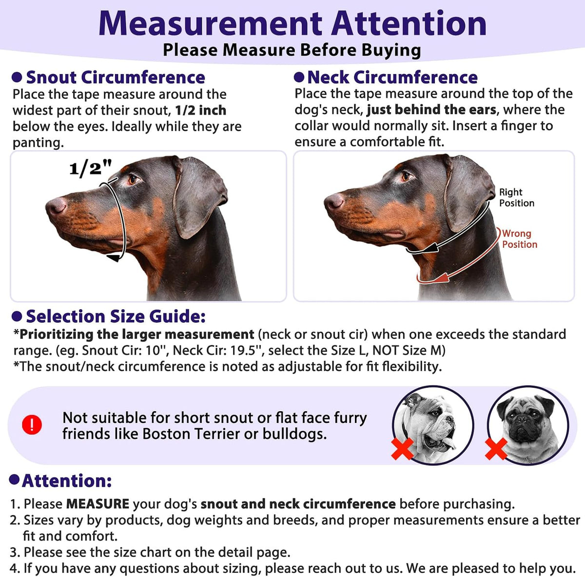 Soft Dog Head Collar, Patented Padded No Pull Training Head Halter – Essentials for Dogs - Purple / XL (Snout 12"-17.5") - image 3