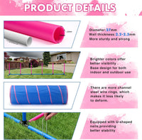 Dog Agility Course Backyard Set，Dog Agility Equipment - Pink-15 PCS SET - image 3