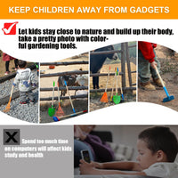 POMIKU 8 piece kids gardening tools set with rake, shovel, spade, hoe and broom - view 6