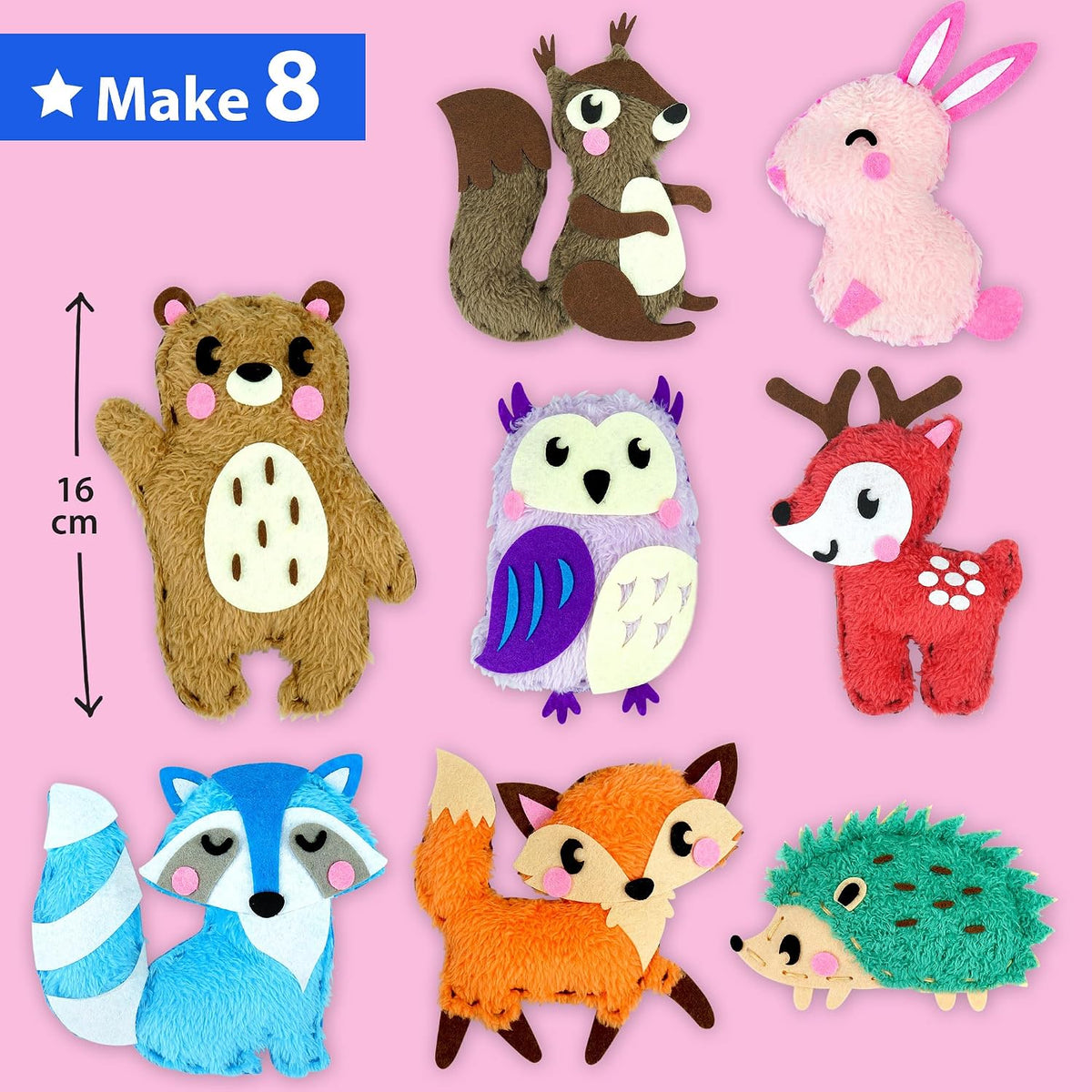 KRAFUN Fairy Tales Sewing Kit for Kids Ages 5-10, 8 Projects - Woodland Animal - image 3