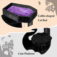 Halloween Cat Tree for Indoor Cats - Black and Purple - image 4