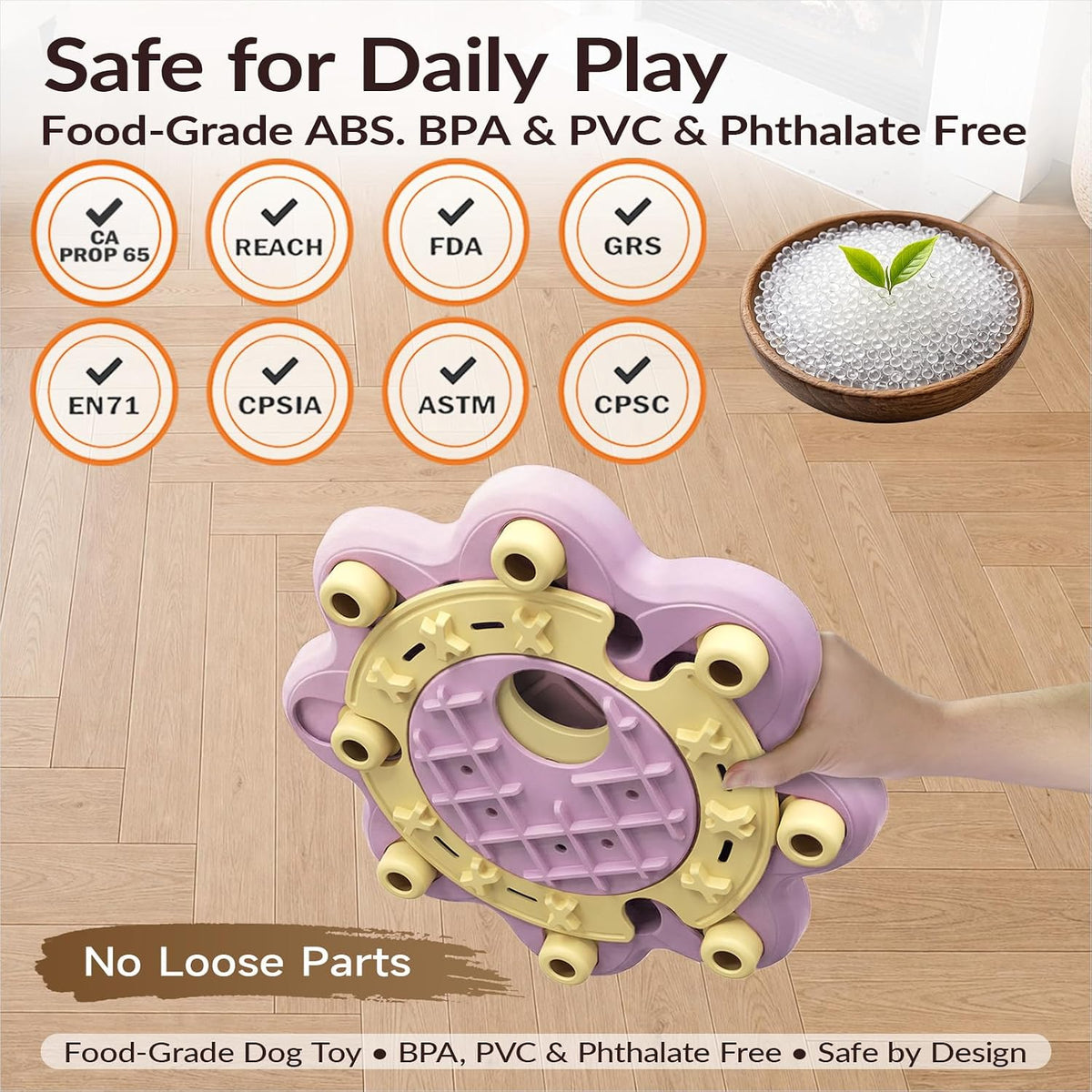 KADTC L Size 3 Levels, Dog Puzzle Toy - Pink / Bloom - image 3