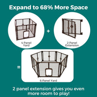 MyPet North States Petyard Plus: 3 Ft. Wide Folding Dog Playpen - 2-Panel Extension / Basic / Espresso - image 2