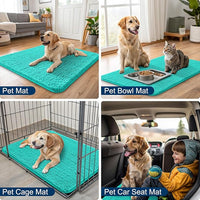 Smiry Dog Door Mat for Muddy Paws 24x16, Absorbs Moisture and Dirt Doormat, Non-Slip Washable Quick Dry Chenille Front Door Mat Indoor Entrance, Entryway Carpet for Inside Floor, Teal