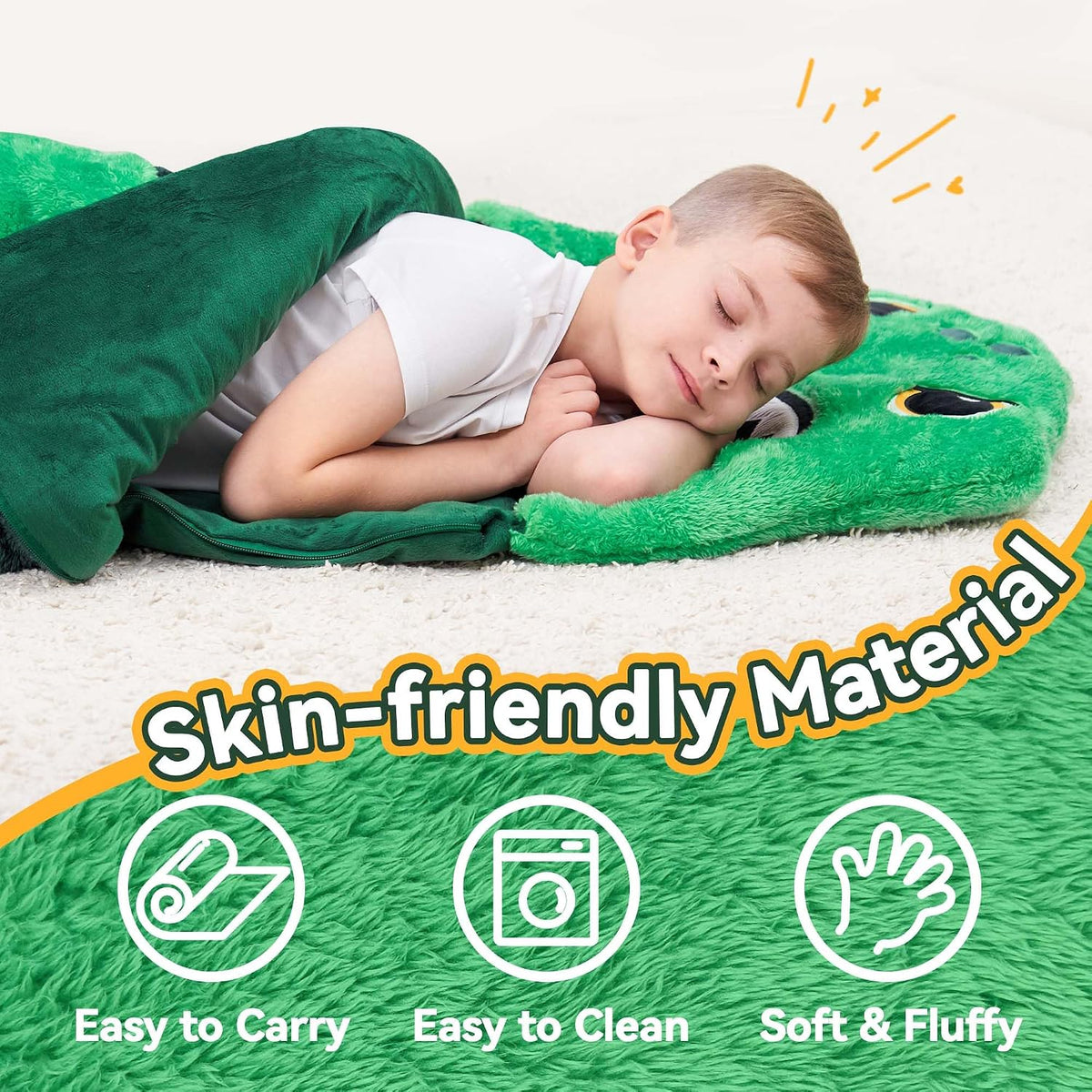 iPlay, iLearn Kids Unicorn Sleeping Bag - Dinosaur - image 2