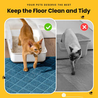Conlun Cat Litter Mat Litter Trapping Mat - Navy / Small (24" x 17") - image 4