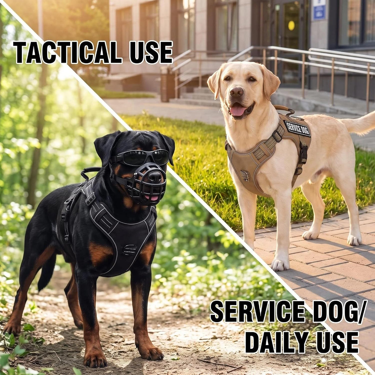 Dog Harness and Leash Set for Large Dogs - Black / L - image 2