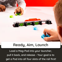 Fat Brain Toys Magshuto Knockout Rail magnetic game with green and blue launchers - view 3