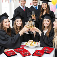 PERFQU Class of 2026 graduation napkins in blue and gold with cap and tassel design - view 13