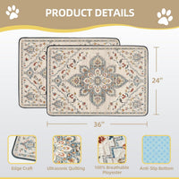 Washable Pee Pad for Dogs - White Medallion / 36" x 24" (2 Pack) - image 3