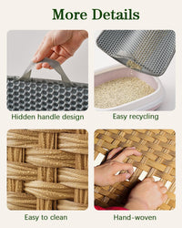 Cat Litter Box Enclosure, Extra Large Hidden PE Rattan Natural – Essentials for Cats - Natural - image 4