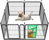 FXW Rollick Unleashed Dog Playpen for Indoor, Yard, RV Camping, 24 inch 8 Panels for Small and Puppy Dogs, Black│Patented