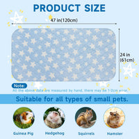 Homimp 2-pack blue washable fleece guinea pig bed with star pattern - view 2