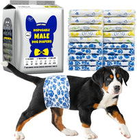 Dono Dog Diapers Male, Disposable Male Dog Wraps 60ct - Medium / 30.0