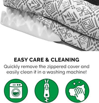 Furhaven Orthopedic Dog Bed for Large/Medium Dogs w/ Removable Bolsters & Washable Cover, For Dogs Up to 55 lbs - Plush & Southwest Kilim Woven Decor Sofa - Boulder Gray, Large