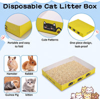 Amyhill 30 Pack Disposable Cat Litter Box Paper Pet Trays - Yellow - image 3