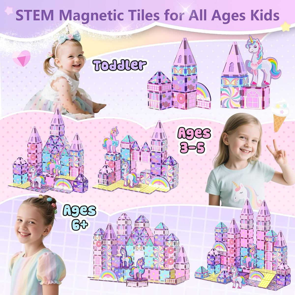 GobiDex Unicorn Toys Magnetic Tiles - image 4
