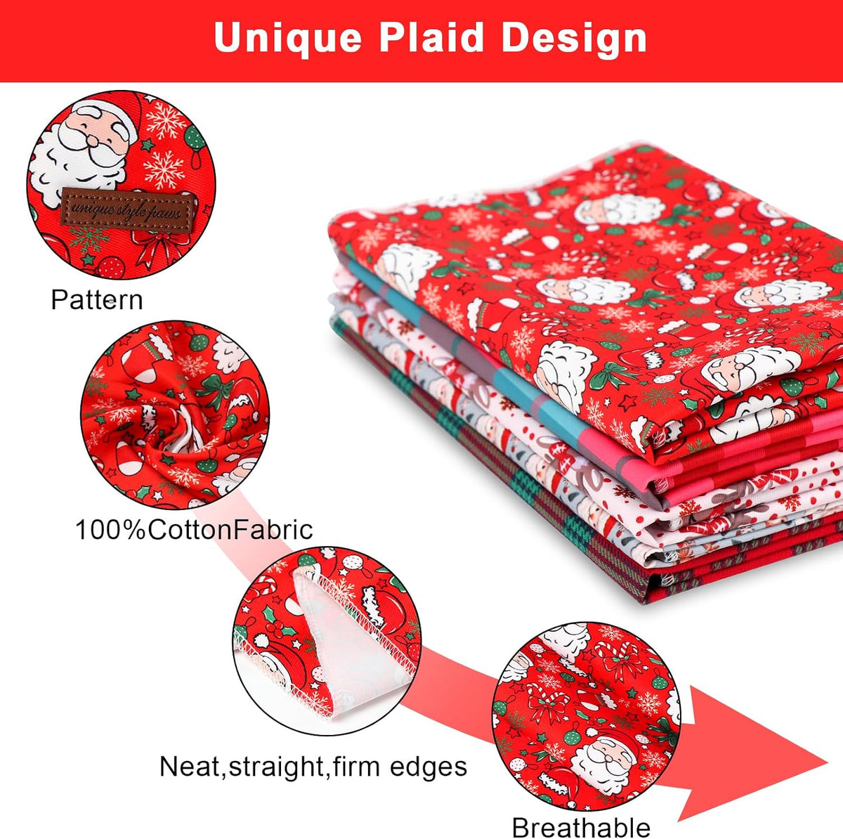 Dog Bandanas 1PC Washable Cotton Triangle Dog Scarfs for Small Medium - Large / Elk Old Man - image 3