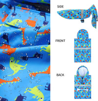 Large Dog Raincoat Adjustable Pet Water Proof Clothes Lightweight - Blue Dinosaur / 3X-Large (Pack of 1) - image 2