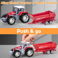 Tcvents 6-piece set of yellow diecast mini construction trucks including excavator and dump truck - view 12