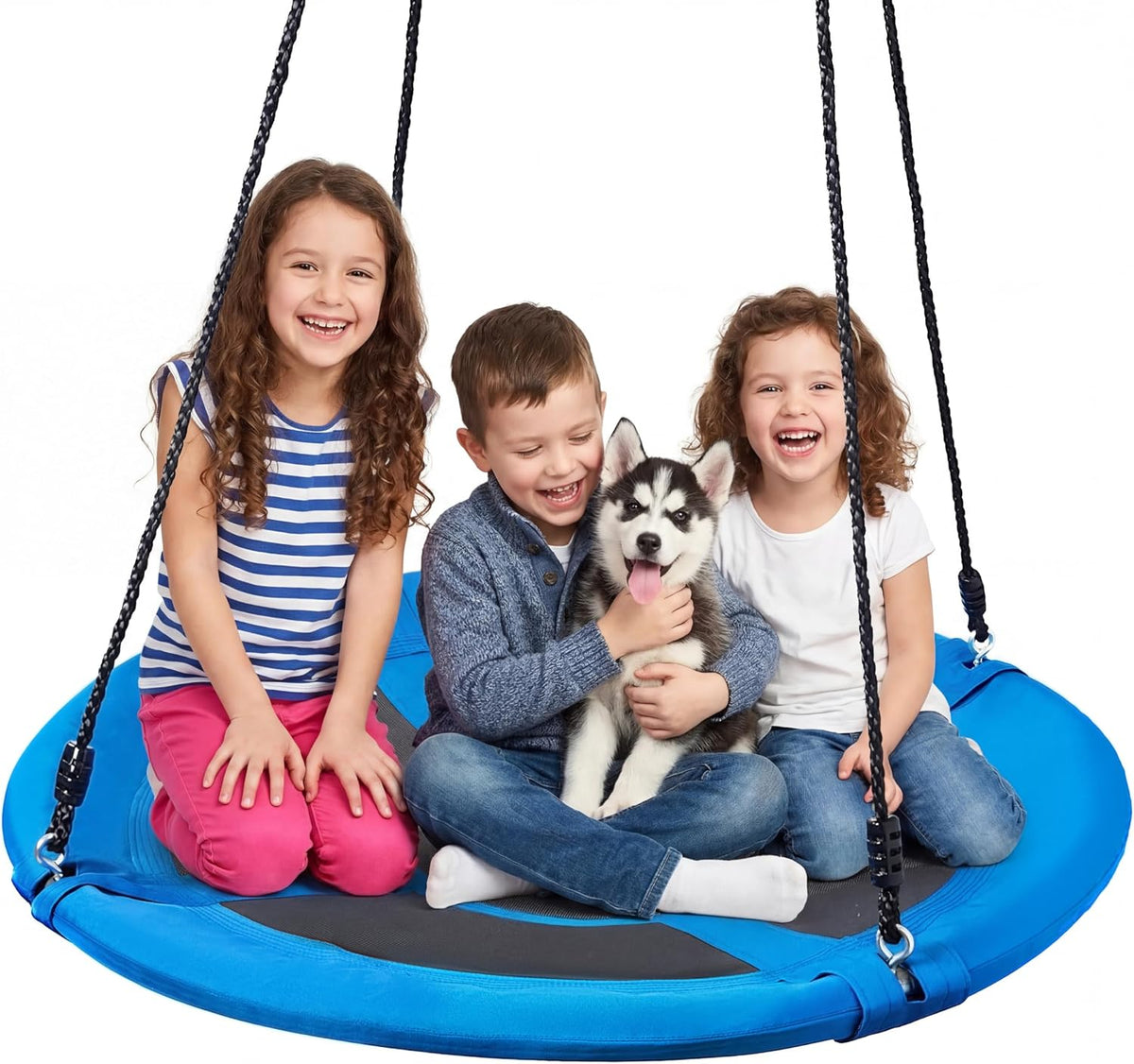 TURFEE 40 inch Saucer Tree Swing 900Lb Weight Capacity - Blue - image 2