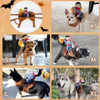 T2Y cowboy rider dog costume with saddle design and mini hat - view 3