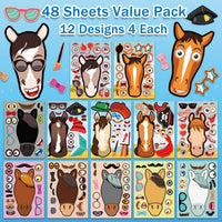 48 Fall Make-a-Face Sticker Sheets for Kids - Horses - image 2