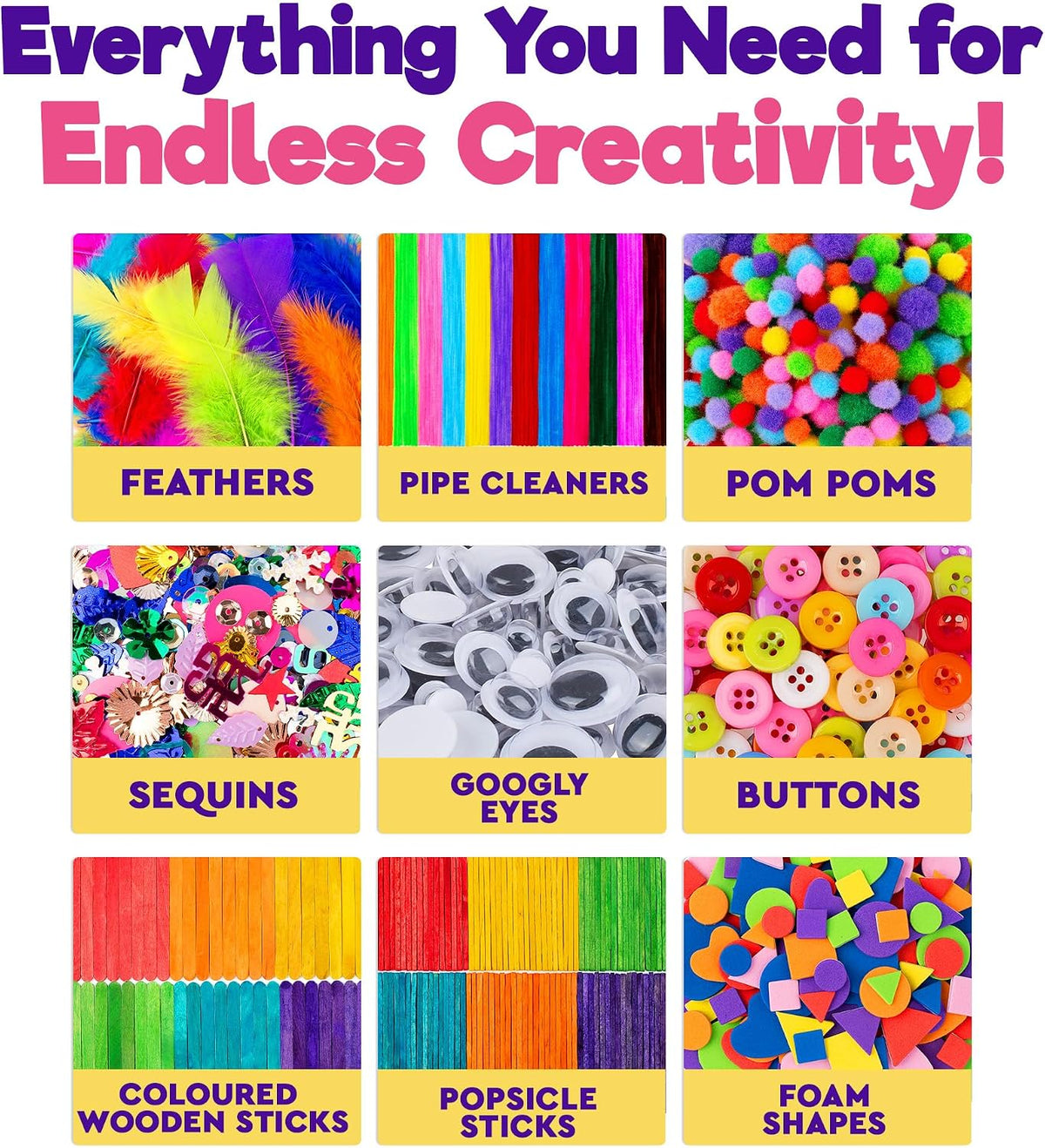 Blue Squid 1750+pcs Craft Kits for Kids - Craft Bag - image 2