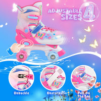 SULIFEEL Adjustable Kids Roller Skates, Light up Wheels – Fun for Kids & Family - F Butterfly Pink / Small - Little Kid - image 4