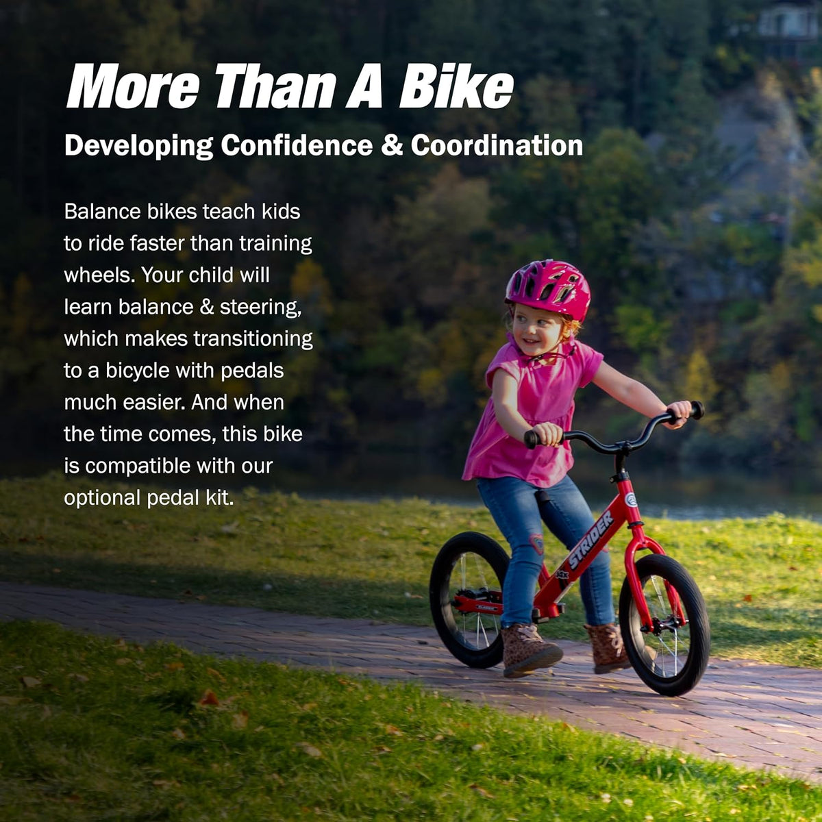 Strider 14x classic balance bike in Rocket Red for kids ages 3 to 6 - view 6