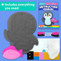KRAFUN Beginner Sewing Kit, Sew Kitten & Mouse, Pre-Cut Felt - Penguin - image 2